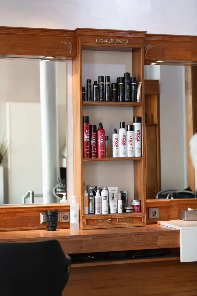Pflegeprodukte im Salon